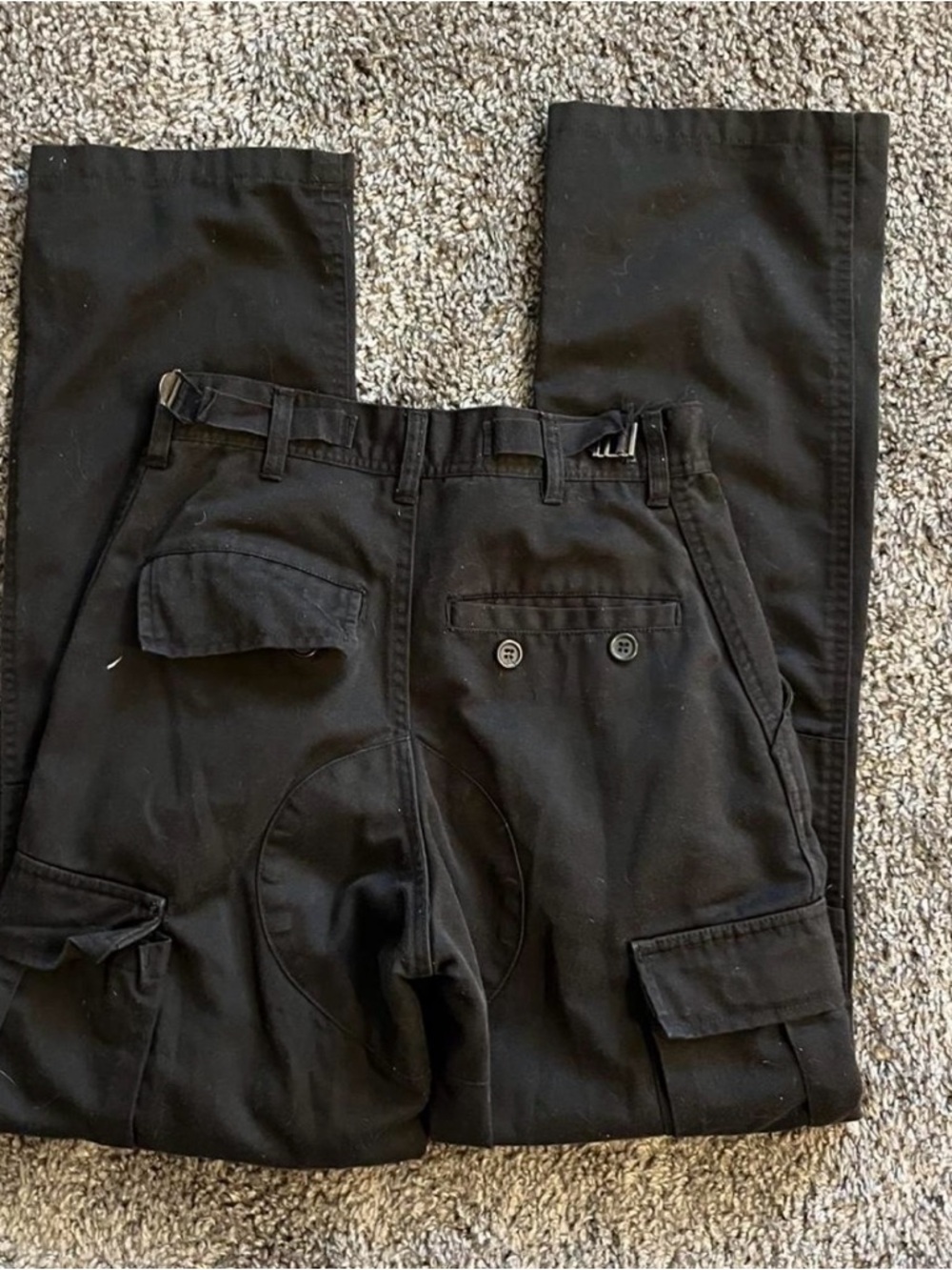 brandy melville High-Waisted Black bootcut Cargo Pants with adjustable strap